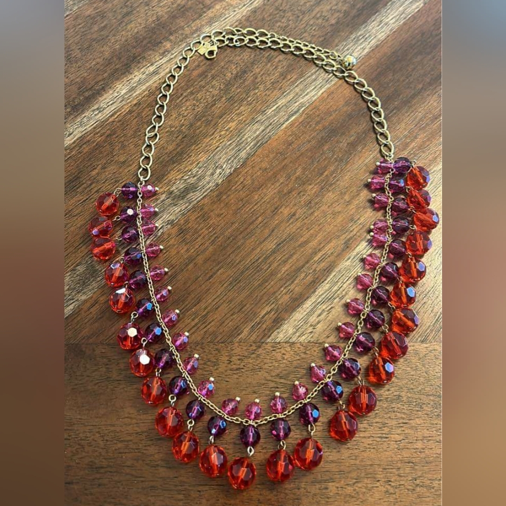 Vintage Kate Spade On the Avenue necklace Ruby & Gold